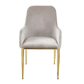Barnard Gray Velvet & Mirrored Gold Finish Side Chair Model DN00220 By ACME Furniture